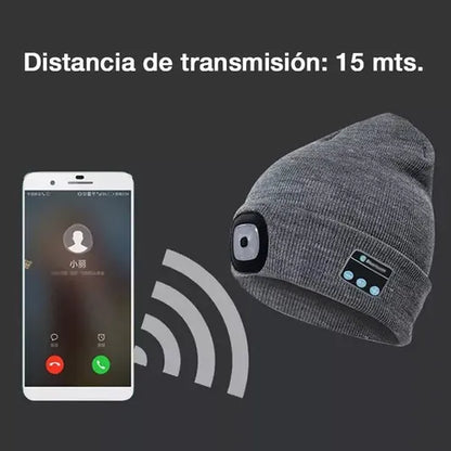 Gorro Reproductor de Música con Linterna LED