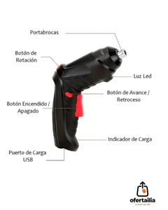 🔧 Destornillador Eléctrico Multifuncional Recargable