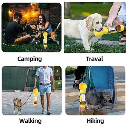 🐶 Botella Portátil 4 en 1 Multifuncional para Mascotas